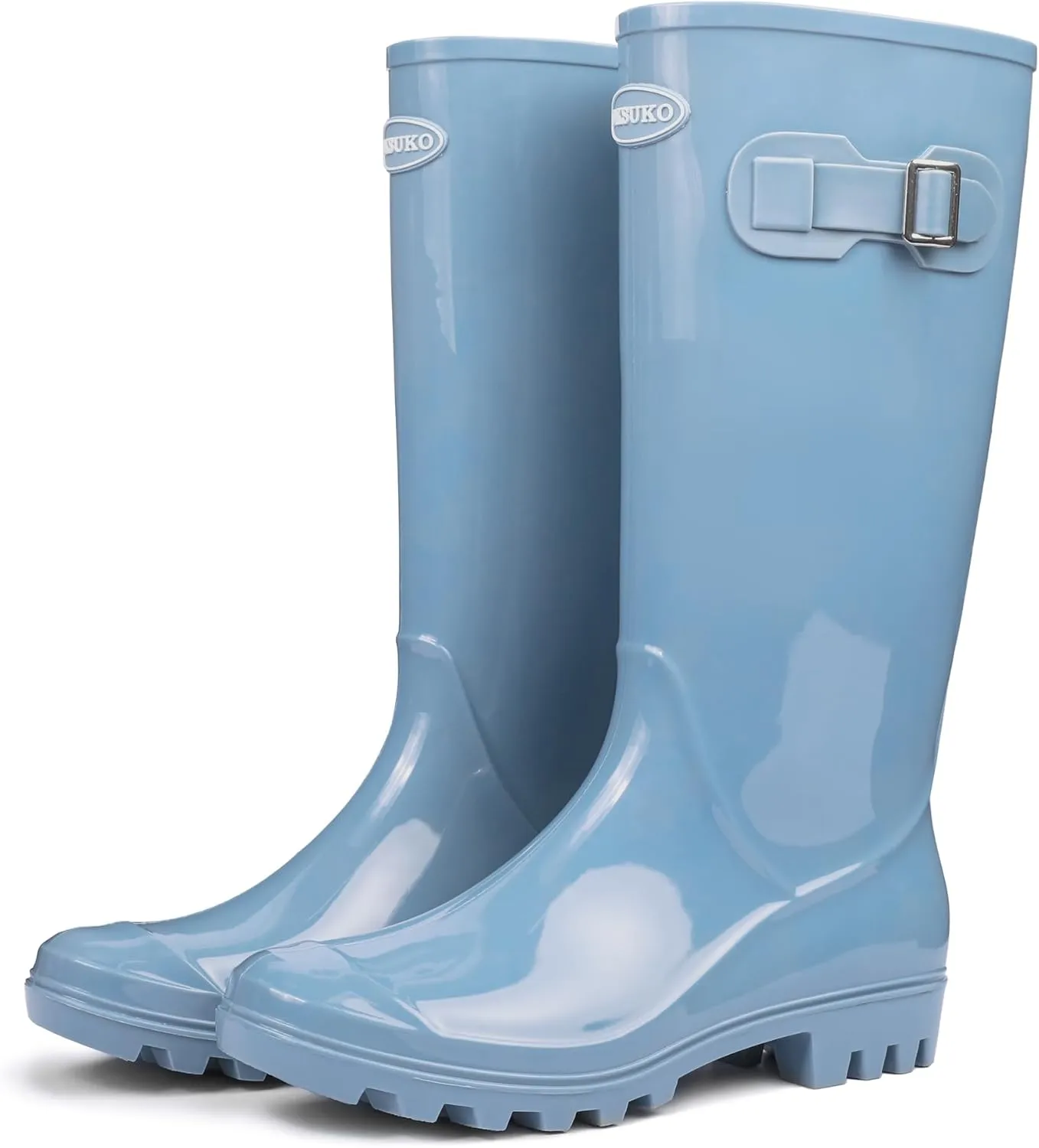 DKSUKO Women's Tall Rain Boots Garden Boots Waterproof Wellington Rubber Boots