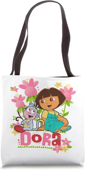 Dora the Explorer Boots the Monkey Flowers Colorful Tote Bag