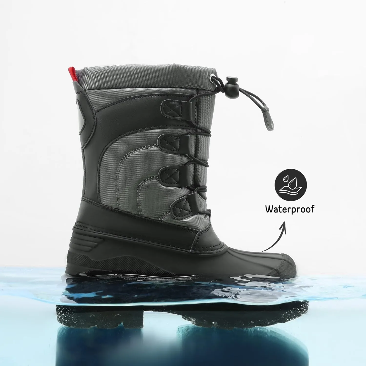 DREAM PAIRS Boys Girls Snow Boots Waterproof Outdoor Warm Cozy Anti-Slip Mid Calf Faux Fur Lining Winter Shoes for Little/Big Kids