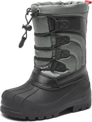 DREAM PAIRS Boys Girls Snow Boots Waterproof Outdoor Warm Cozy Anti-Slip Mid Calf Faux Fur Lining Winter Shoes for Little/Big Kids