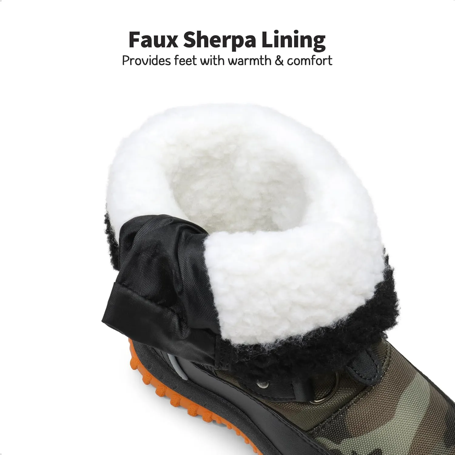 DREAM PAIRS Boys Snow Boots Camouflage Slip Resistant Faux Fur Lined Winter Shoes for Little/Big Kid