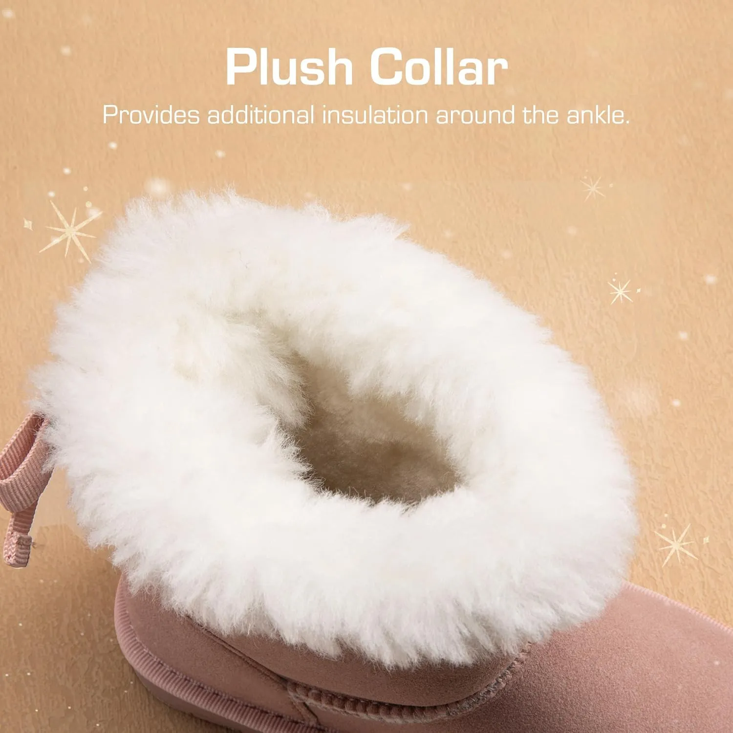 DREAM PAIRS Girls Boots Kids Winter Faux Fur Warm Snow Ankle FuzzyChic Kid's Bow Boots for Toddler/Little Kid
