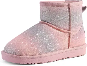 DREAM PAIRS Girls Boys Boots Kids Winter Ankle Faux Fur Lined Snow Shoes FuzzyClassic Kid's Low Boot for Toddler/Little Kid/Big Kid