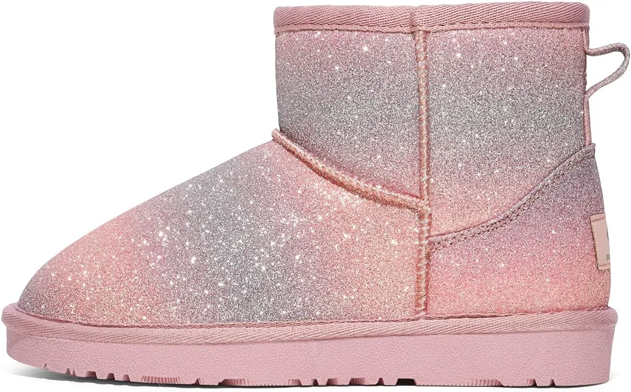 DREAM PAIRS Girls Boys Boots Kids Winter Ankle Faux Fur Lined Snow Shoes FuzzyClassic Kid's Low Boot for Toddler/Little Kid/Big Kid