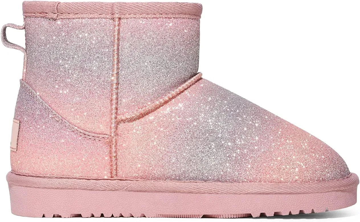 DREAM PAIRS Girls Boys Boots Kids Winter Ankle Faux Fur Lined Snow Shoes FuzzyClassic Kid's Low Boot for Toddler/Little Kid/Big Kid