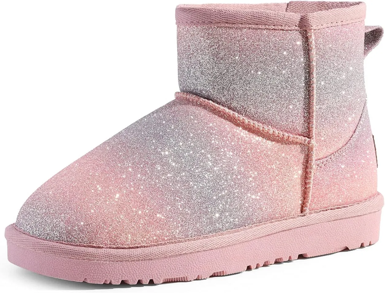 DREAM PAIRS Girls Boys Boots Kids Winter Ankle Faux Fur Lined Snow Shoes FuzzyClassic Kid's Low Boot for Toddler/Little Kid/Big Kid