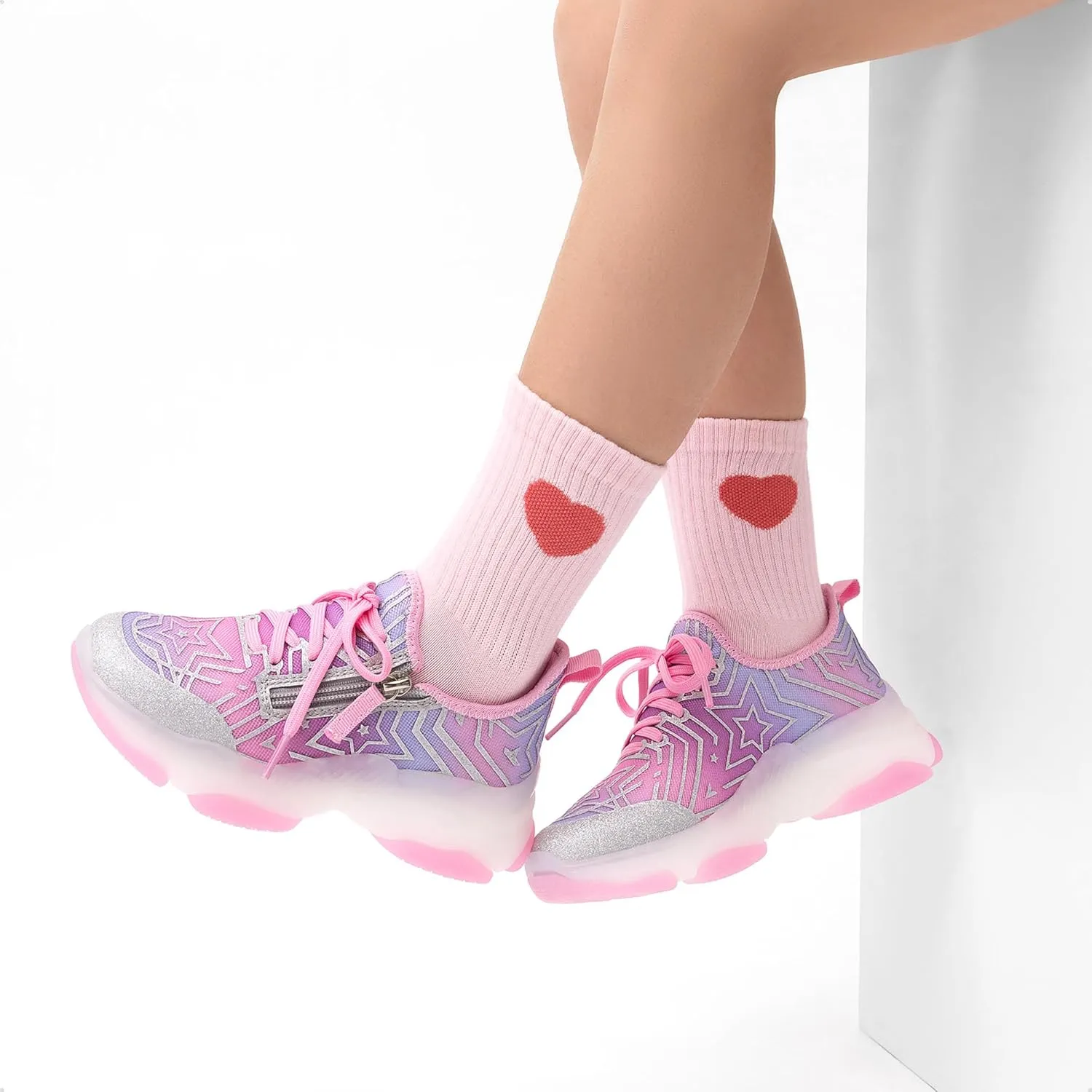 DREAM PAIRS Kids Girls Sneakers Zipper Casual Shoes Jelly Sole Sports Shoes Lightweight Walking Shoes