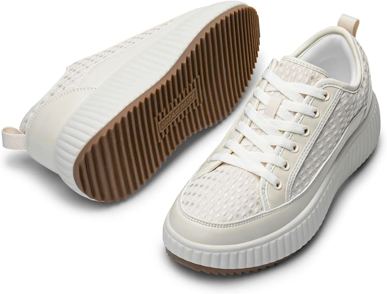 DREAM PAIRS Women Platform Chunky Lightweight Comfortable Casual Lace-Up Sky Walking Fashion Sneakers