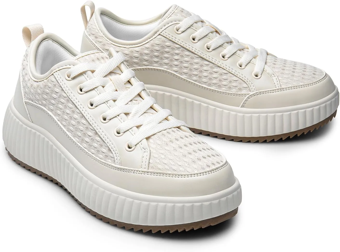 DREAM PAIRS Women Platform Chunky Lightweight Comfortable Casual Lace-Up Sky Walking Fashion Sneakers