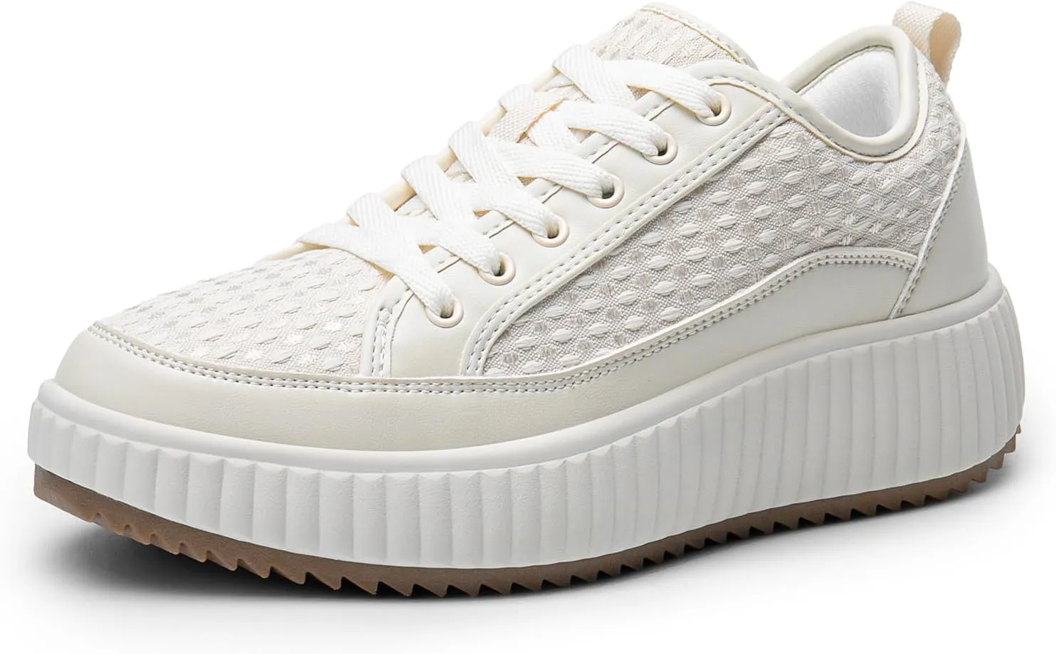 DREAM PAIRS Women Platform Chunky Lightweight Comfortable Casual Lace-Up Sky Walking Fashion Sneakers