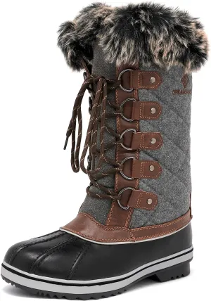 DREAM PAIRS Women's River_1 Mid Calf Waterproof Winter Snow Boots