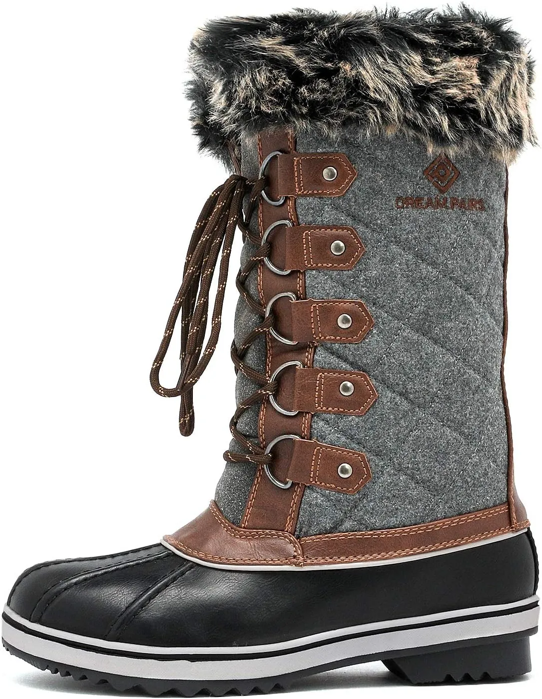 DREAM PAIRS Women's River_1 Mid Calf Waterproof Winter Snow Boots