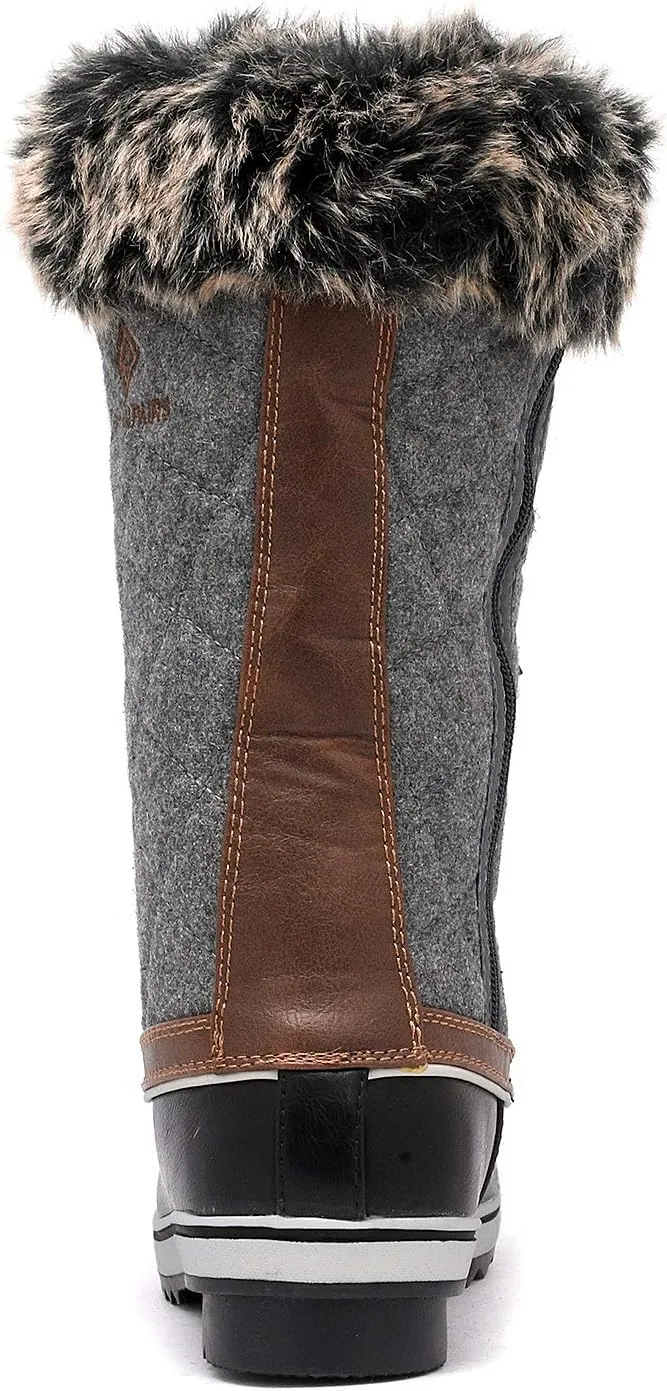 DREAM PAIRS Women's River_1 Mid Calf Waterproof Winter Snow Boots