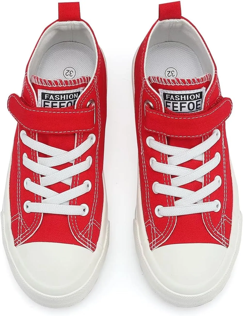 DSWED Toddler Little Kid Sneakers Boys and Girls Canvas Shoes High Top Casual Lightweight Classic Adjustable Strap Sneakers