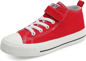 DSWED Toddler Little Kid Sneakers Boys and Girls Canvas Shoes High Top Casual Lightweight Classic Adjustable Strap Sneakers