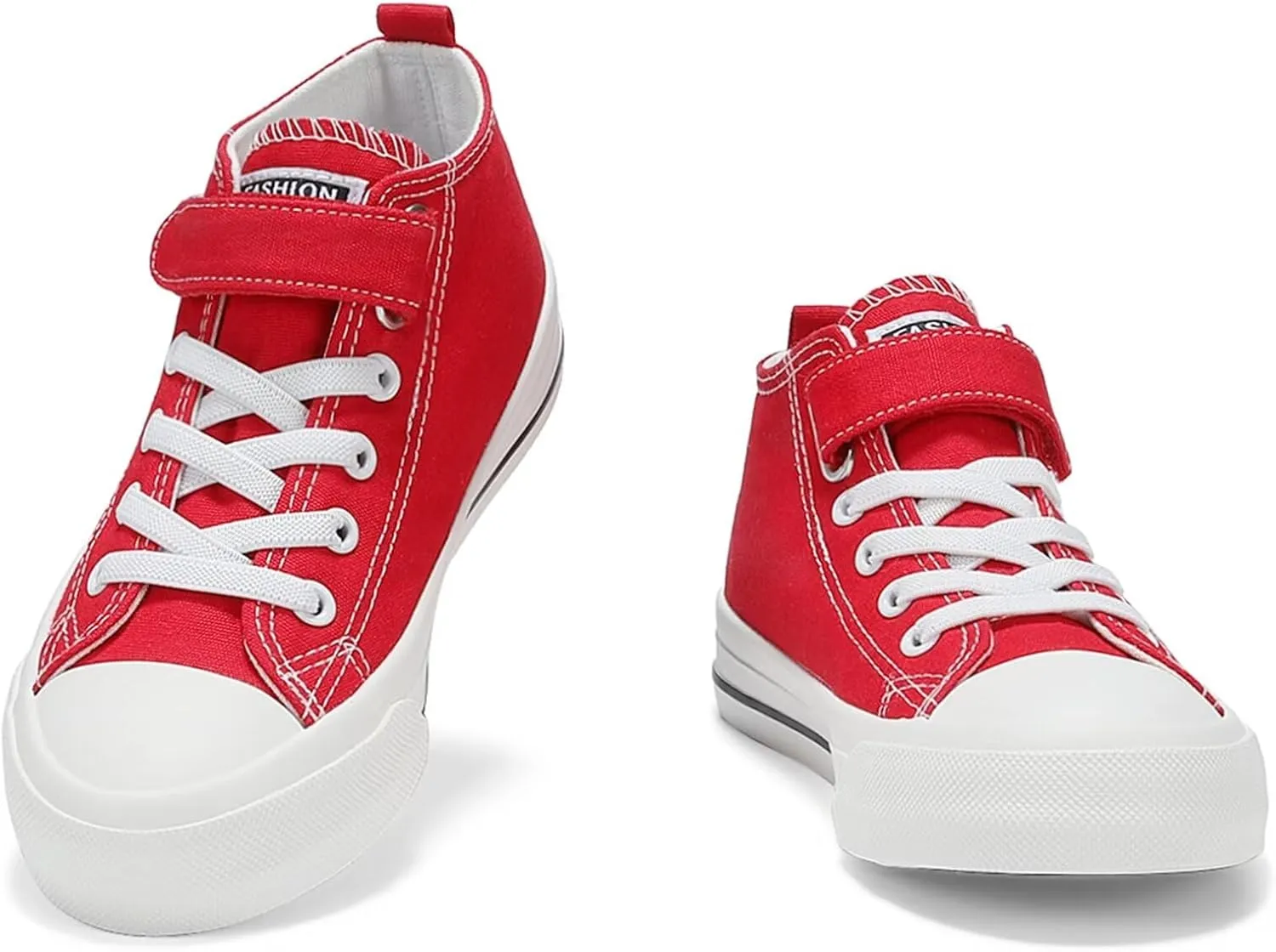 DSWED Toddler Little Kid Sneakers Boys and Girls Canvas Shoes High Top Casual Lightweight Classic Adjustable Strap Sneakers