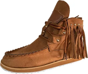 Eduavar Cowboy Boots for Women Cowboy Style, Cowgirl Boots Women Retro Tassel Boots Shoes Cowgirl Square Toe Lace Up Boots