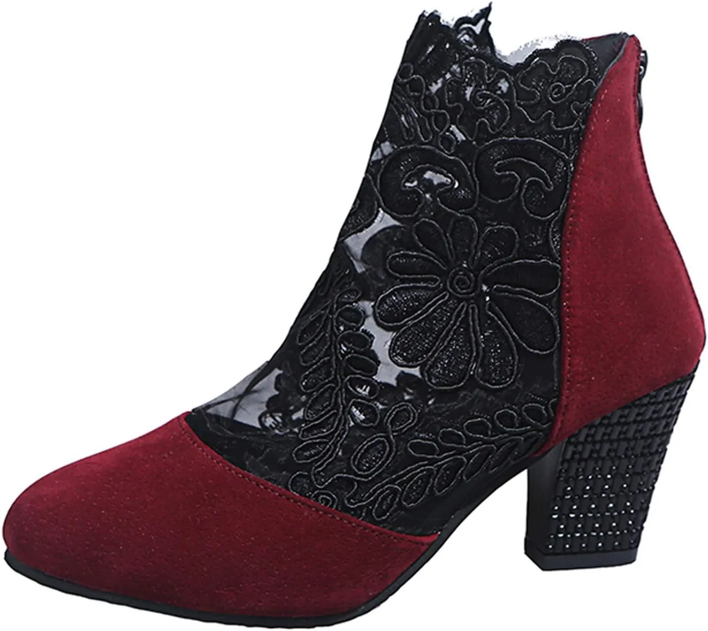 Eduavar Sandals Women Fashion, Sandals Women Dressy Summer Lace Floral Heel Sandals Breathable Sandals Shoes