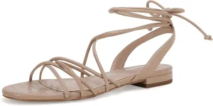 Ermonn Women's Lace-up Flat Sandals Strappy Open Toe Slingback CrissCross Casual Summer Slides