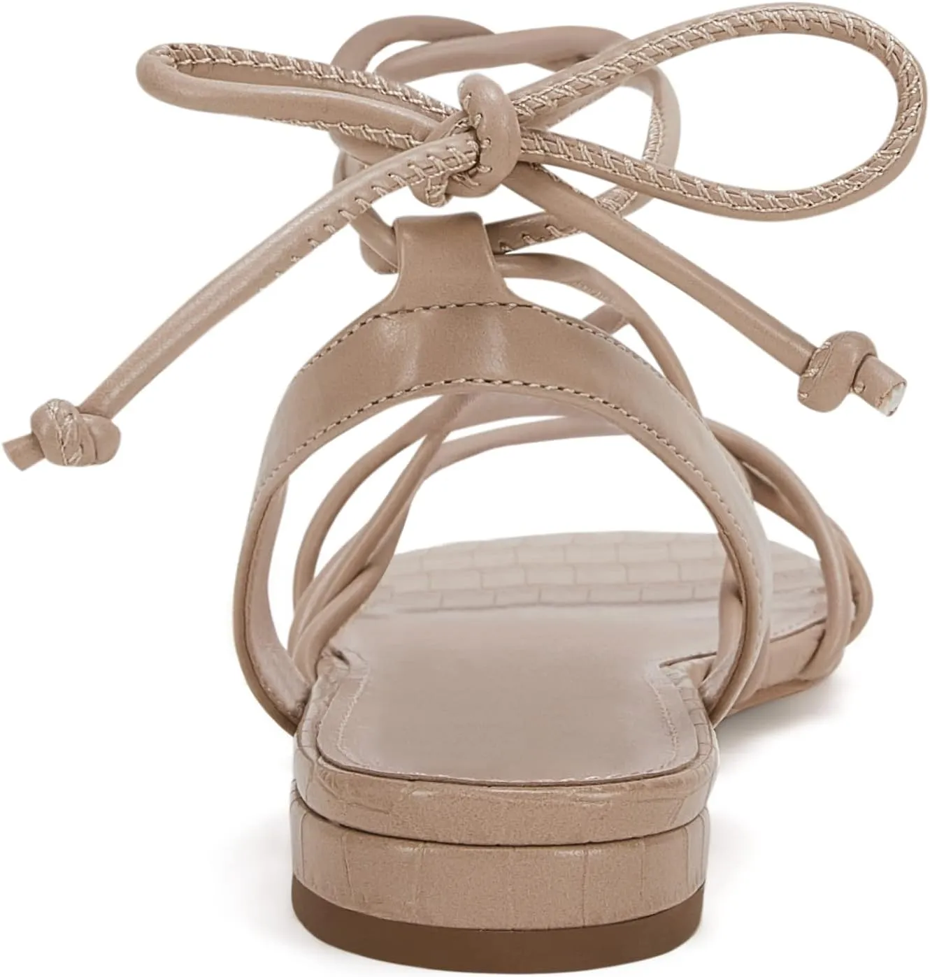 Ermonn Women's Lace-up Flat Sandals Strappy Open Toe Slingback CrissCross Casual Summer Slides