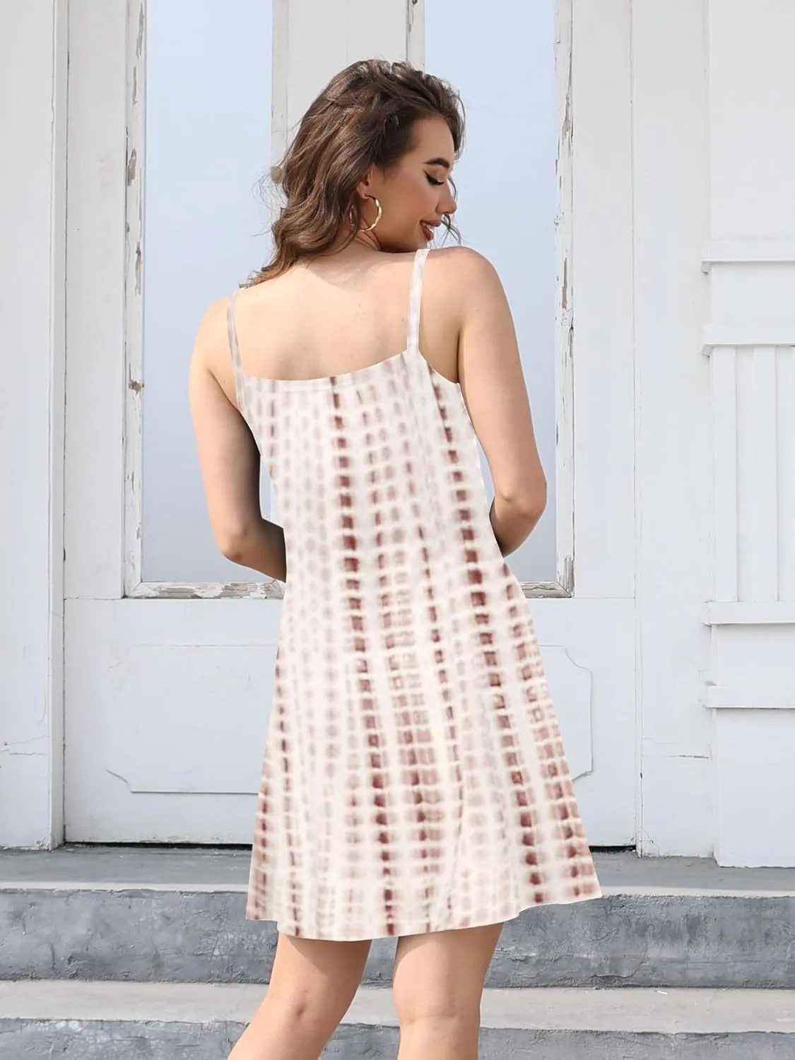 ETCYY Women's Summer Dresses 2025 Casual Sleeveless V Neck Loose Cover Up Beach Sundresses with Pockets
