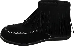 Fall Boots Womens Flat Western Ankle Boots Round Toe Slip On Fringe Ankle Booties with Back Zip Up Fall Spring