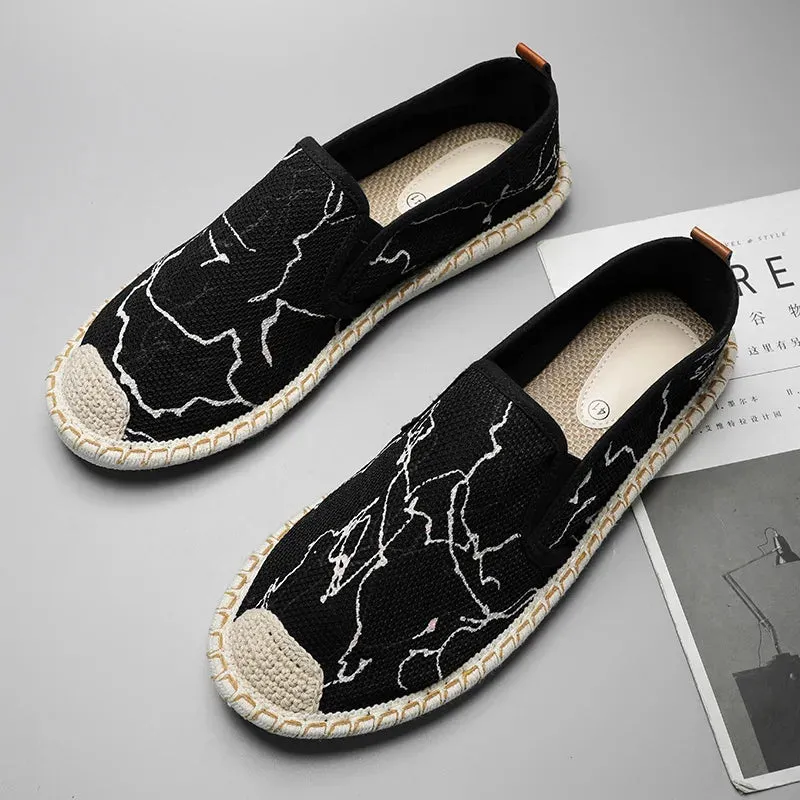 Fashion Ethnic Style Womens Flats Shoes Sneakers Comfort Slip-on Canvas Shoes Women Casual Breathable Loafers Women Summer Espadrilles