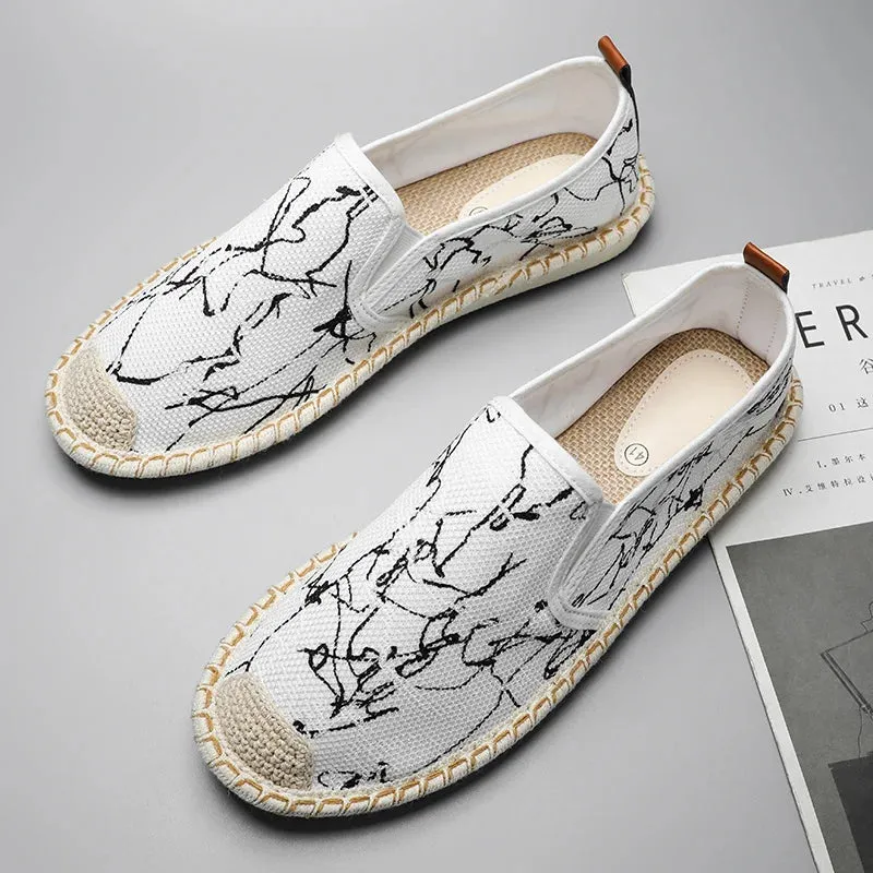 Fashion Ethnic Style Womens Flats Shoes Sneakers Comfort Slip-on Canvas Shoes Women Casual Breathable Loafers Women Summer Espadrilles