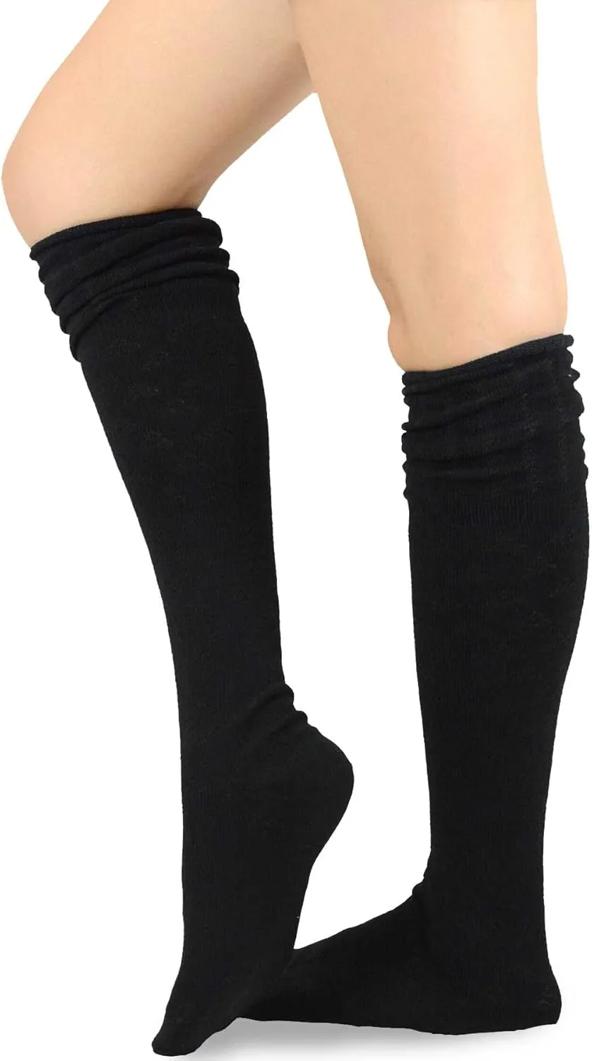 Fashionable Cotton Slouchy Boot Socks for Women and Girls: Long Thigh Highs, Over-the-Knee Highs, and Knee Highs
