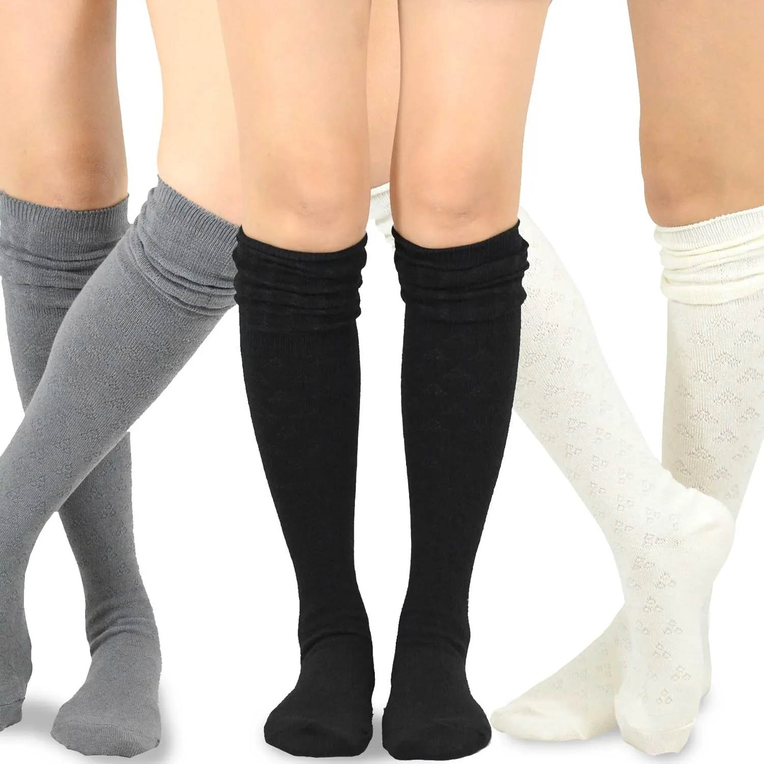 Fashionable Cotton Slouchy Boot Socks for Women and Girls: Long Thigh Highs, Over-the-Knee Highs, and Knee Highs