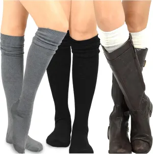 Fashionable Cotton Slouchy Boot Socks for Women and Girls: Long Thigh Highs, Over-the-Knee Highs, and Knee Highs