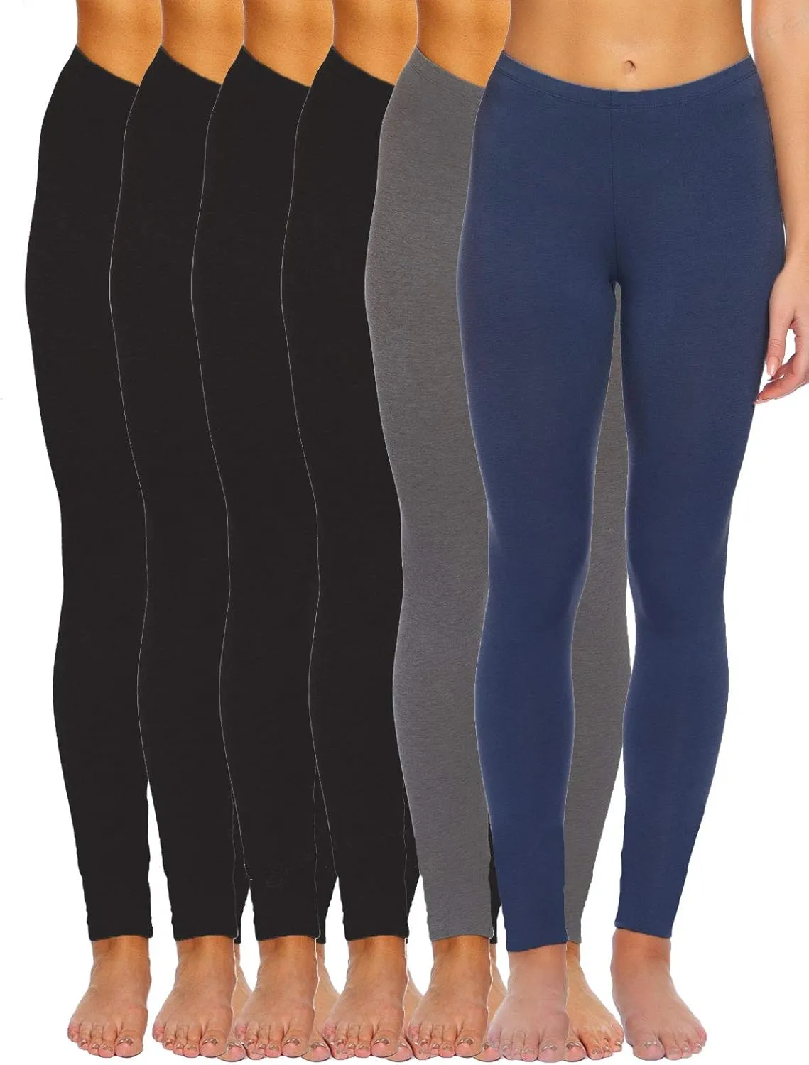 Felina Velvety Super Soft Lightweight Leggings 2-Pack - for Women - Yoga Pants, Workout Clothes
