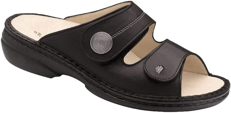 Finn Comfort Womens 2550 Sansibar Nappaseda Black Leather Sandals 37 EU