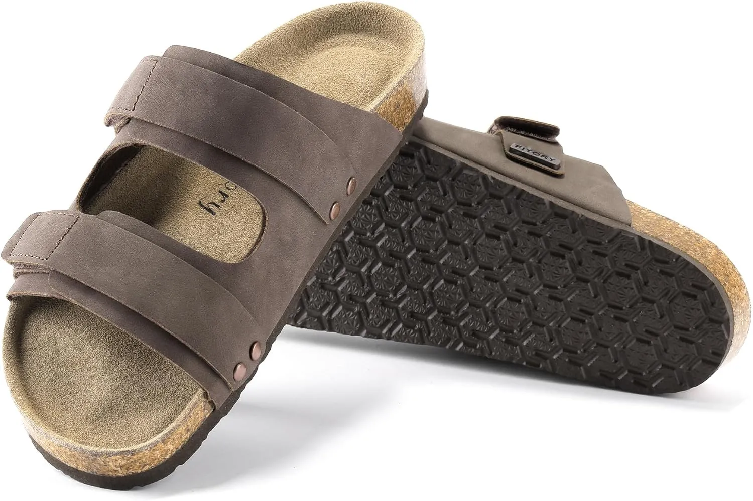 FITORY Womens Sandals with Arch Support Cork Slides for Summer Size 6-11