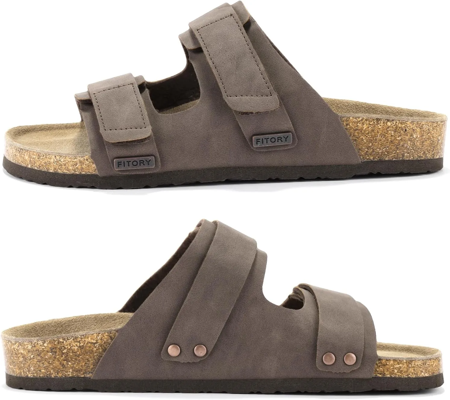 FITORY Womens Sandals with Arch Support Cork Slides for Summer Size 6-11