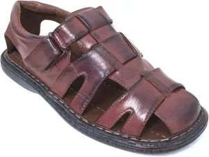 FLS Men's Sandals Closed Toe Adjustable Strap Buckle Fisherman Casual