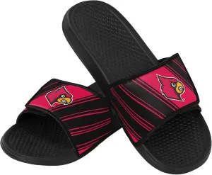 FOCO Men's NCAA College Team Logo Shower Sport Legacy Slide Flip Flop Sandals Louisville Velcro Small
