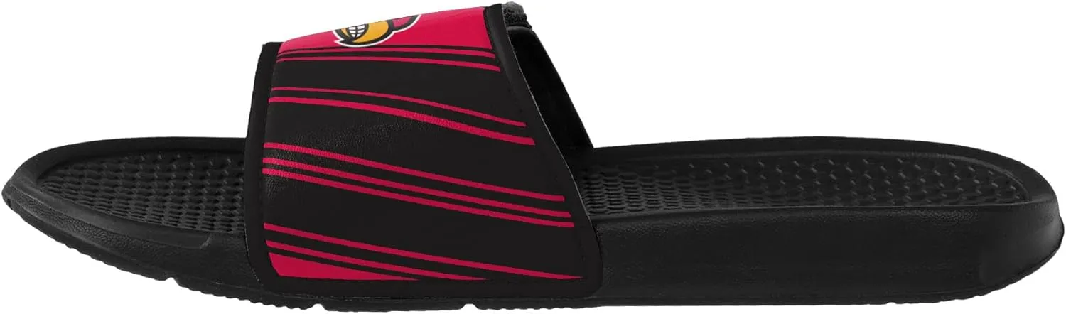 FOCO Men's NCAA College Team Logo Shower Sport Legacy Slide Flip Flop Sandals Louisville Velcro Small