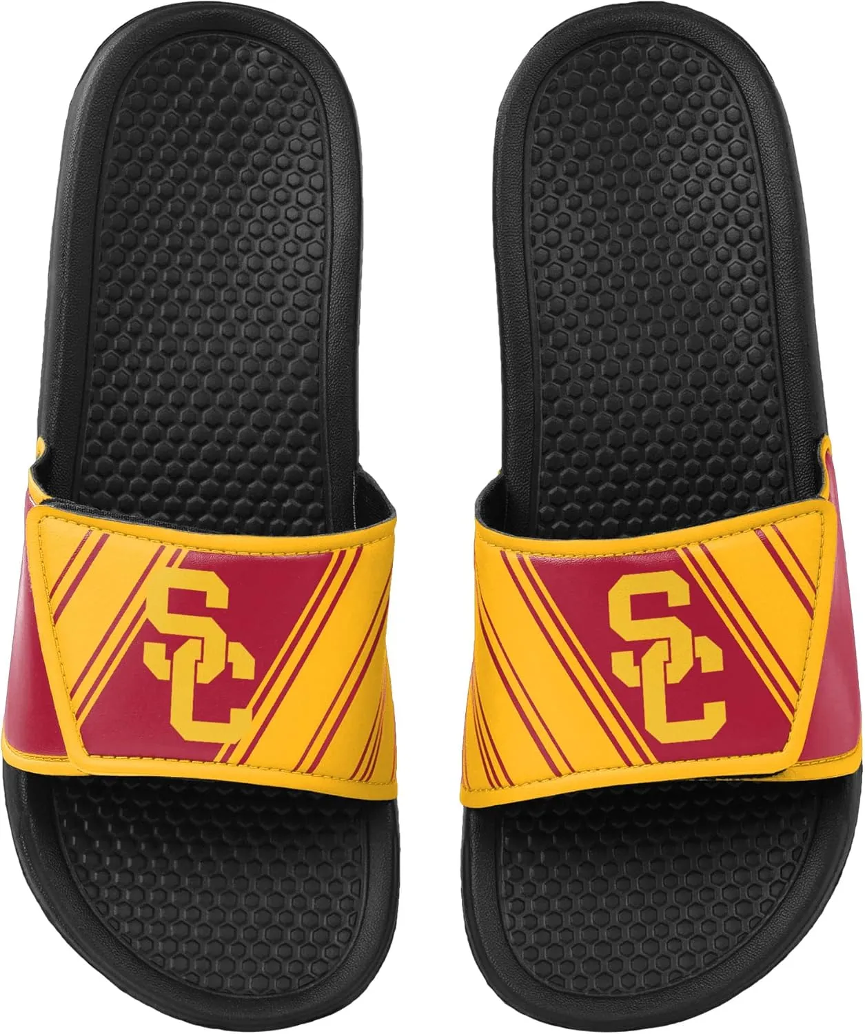 FOCO Men's NCAA College Team Logo Shower Sport Legacy Slide Flip Flop Sandals USC Velcro Extra Large
