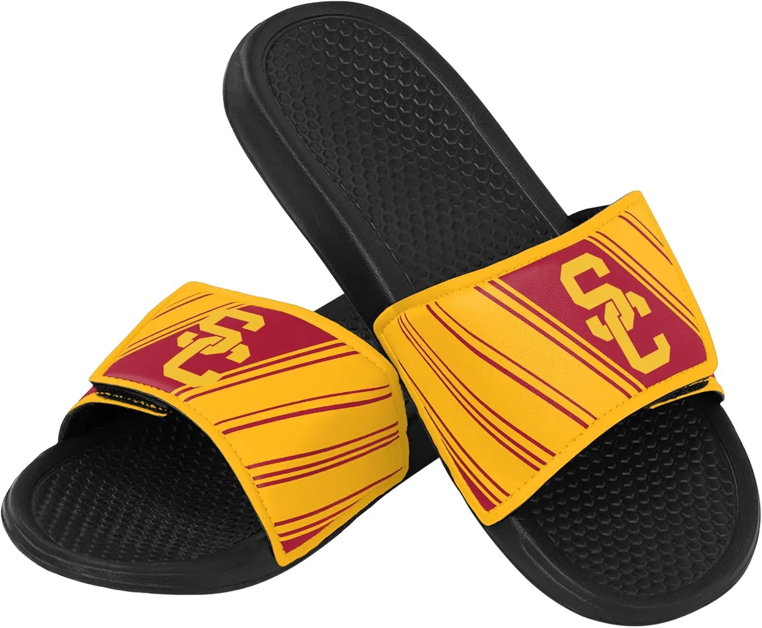 FOCO Men's NCAA College Team Logo Shower Sport Legacy Slide Flip Flop Sandals USC Velcro Extra Large
