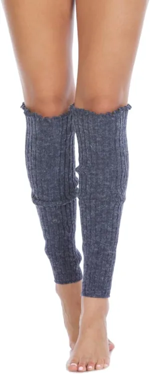 Foot Traffic, Cable Knit Legwarmers (Long, Denim)