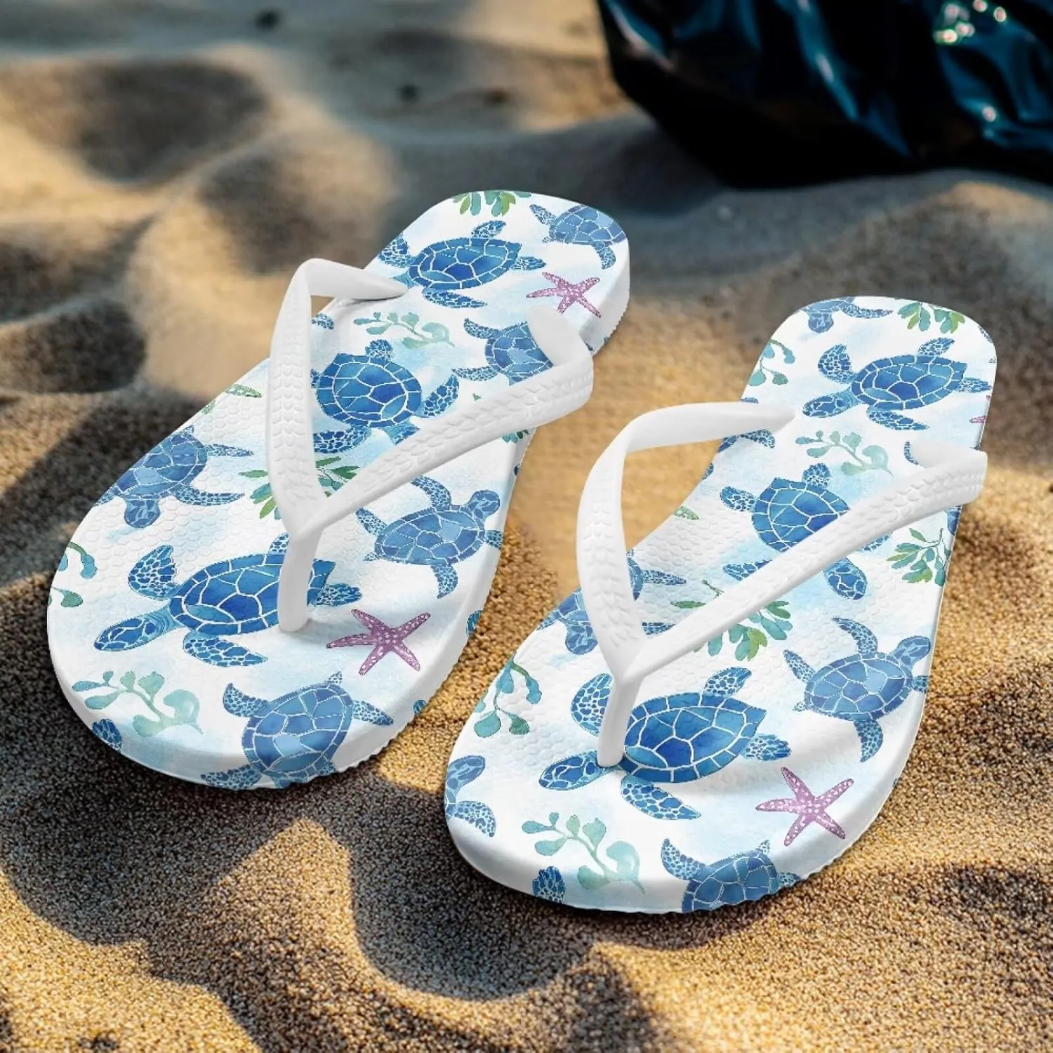 Forchrinse Custom Flip Flops Slippers for Women Quick Dry Shower Slides Non Slip Summer Flats Sandals for Beach Thong Sandals