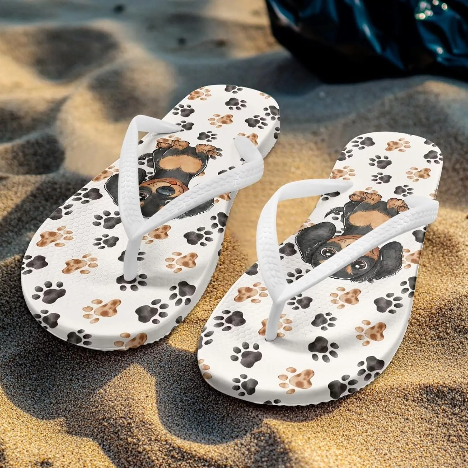 Forchrinse Custom Flip Flops Slippers for Women Quick Dry Shower Slides Non Slip Summer Flats Sandals for Beach Thong Sandals