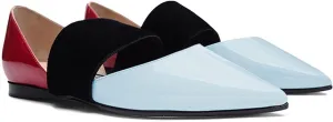 FOWT Pointed Toe D'Orsay Flats Slip On Ballet Flat with A Band Close Toe Mary Jane Two Tone Casual Shoes for Dating Party Comfort Elegant Full Size 4-16 M US