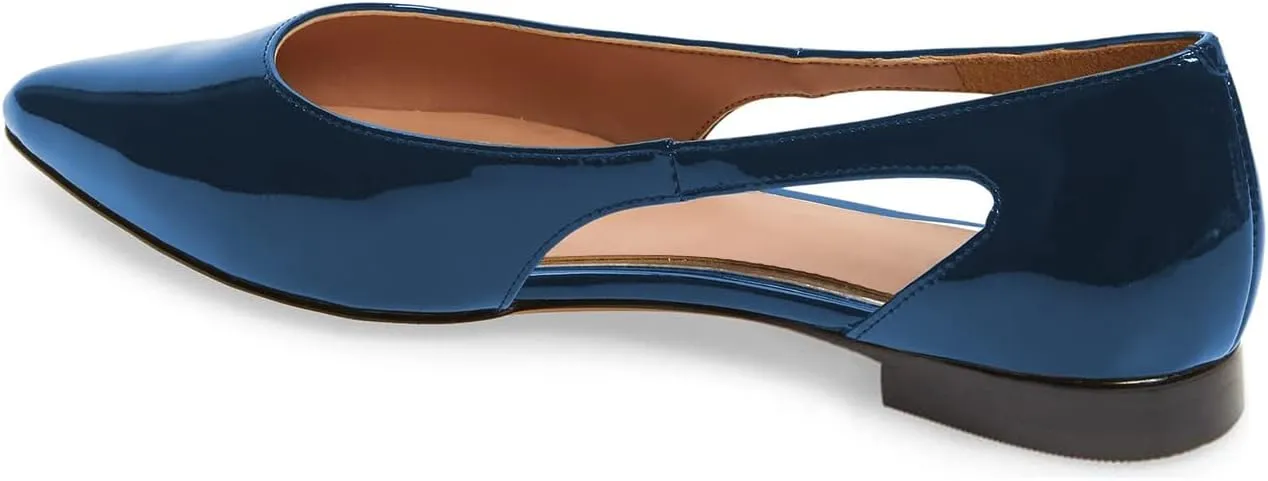 FOWT Spring Fashion Slip-on Cut-Out Pointed Toe Flats for Women Elegant Splicing Casual Dressy Low Heel Sandals Comfort Ballet Flats Shoes US Size 4-16 M