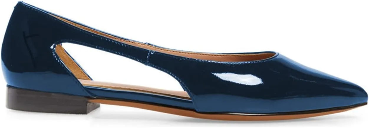 FOWT Spring Fashion Slip-on Cut-Out Pointed Toe Flats for Women Elegant Splicing Casual Dressy Low Heel Sandals Comfort Ballet Flats Shoes US Size 4-16 M