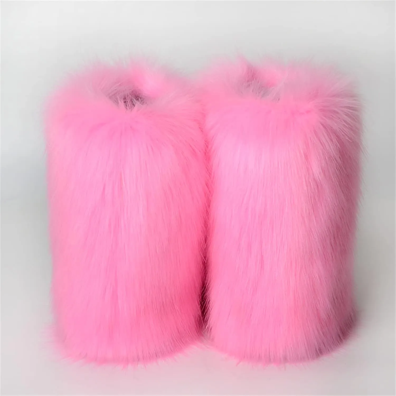FUNCOS Women's Faux Fur Boots Warm Fuzzy Fluffy Winter Halloween Party Costume Shoes