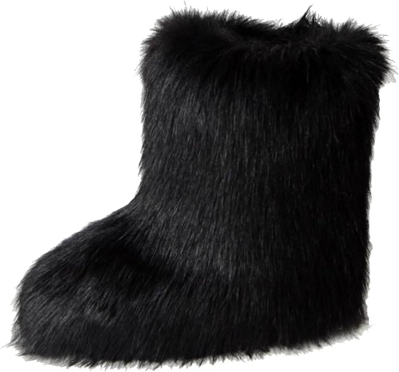 FUNCOS Women's Faux Fur Boots Warm Fuzzy Fluffy Winter Halloween Party Costume Shoes