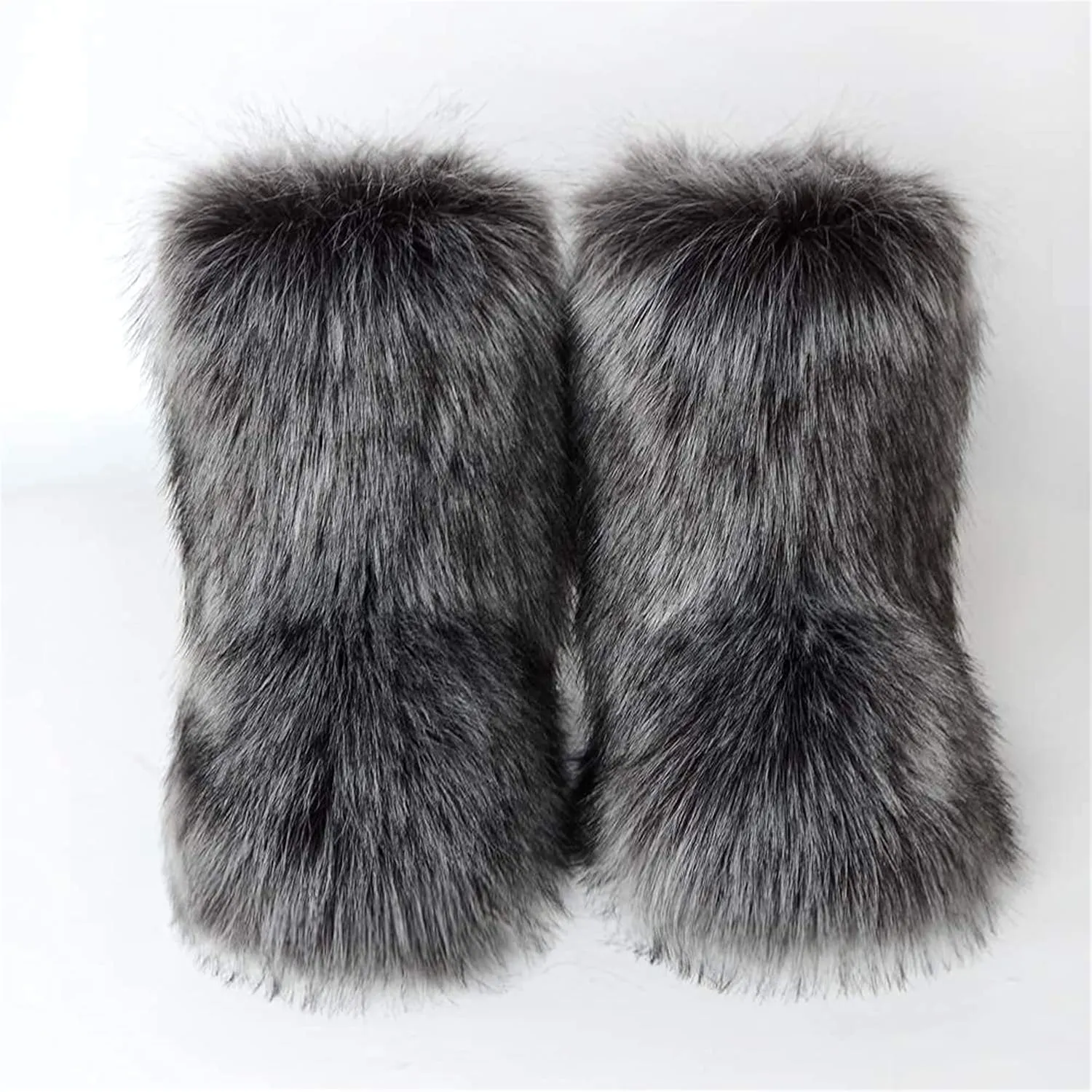 FUNCOS Women's Faux Fur Boots Warm Fuzzy Fluffy Winter Halloween Party Costume Shoes