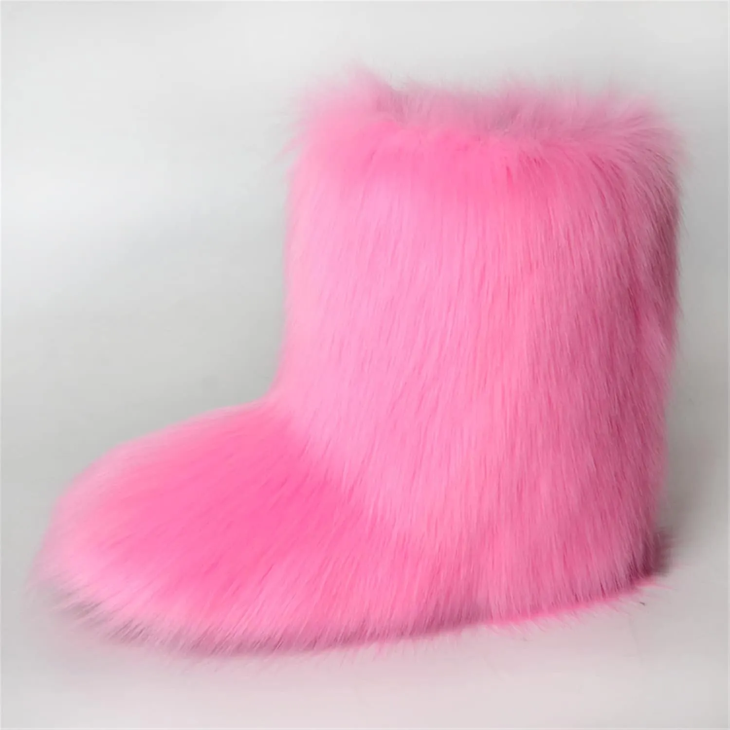 FUNCOS Women's Faux Fur Boots Warm Fuzzy Fluffy Winter Halloween Party Costume Shoes